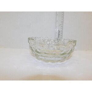 Clear Glass Round Candy Dish Diamond Pattern No Lid